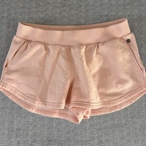Roxy Women Fleece Mini Shorts Size M Peach Casual Beach Pockets